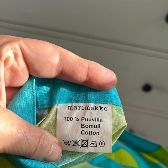 Marimekko Blue and Green Wavy Stripe Tote Bag - Picture 6 of 9